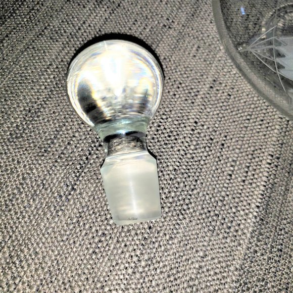 Vintage Etched Clipper Ship Crystal Brandy Decanter Stopper & 4 Snifter Glasses - Picture 4 of 9